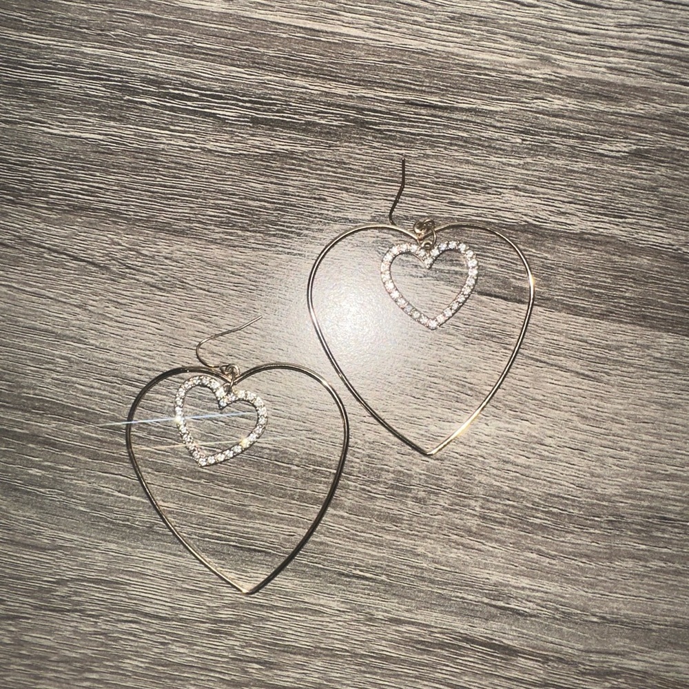 Minimalist gold Heart Earrings Elegant Design
